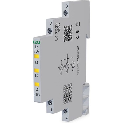 LK-703Y/230V - Signálka, 3x žltá LED, 3x 230V