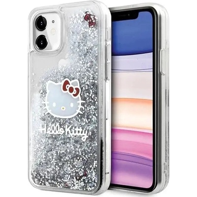 Hello Kitty Кейс Hello Kitty Liquid Glitter Charms Kitty Head за iPhone 11 / Xr, сребрист (3666339186111)