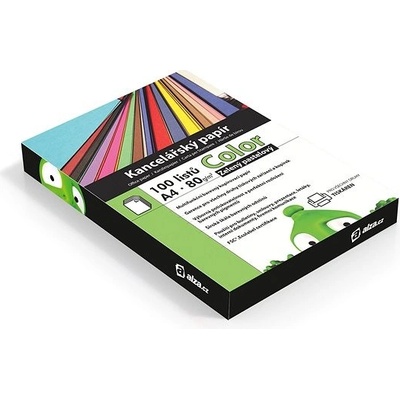 Alza Color A4 zelený pastelový světlý 80g 100 listů