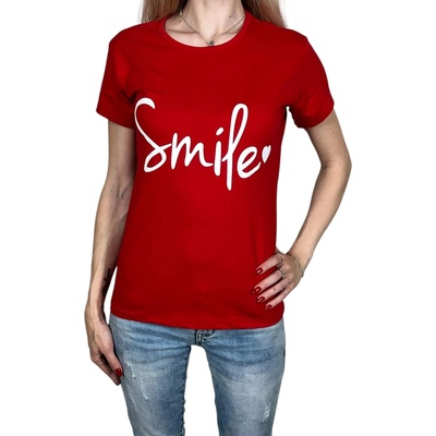 AKKAYA Dámske tričko s krátkym rukávom SMILE Červená