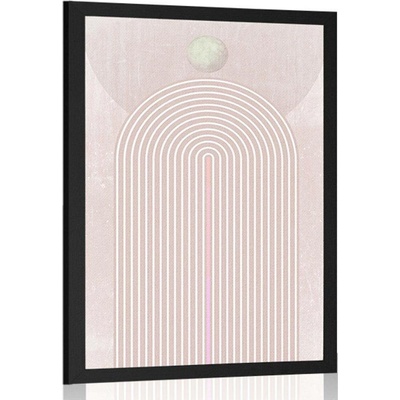 Plakát moderní růžová duha Mid-Century - 60x90 black