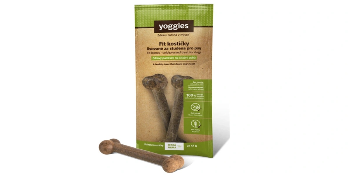 Žvýkací kostičky pro psy Yoggies Fit lisované za studena – 2 x 47 g