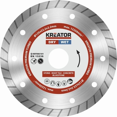 Kreator KRT083101 - Diamantový kotouč celoobvodový 125mm PREMIUM TURBO