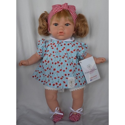 Marina & Pau Realistické miminko holčička Alina v šatech s vlčími máky Alina Poppy 45 cm