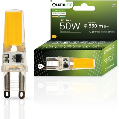 Lumiled LED žiarovka G9 kapsula 5W = 50W 550lm 4000K Neutrálna 360° COB