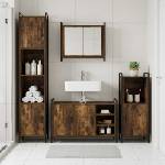 vidaXL Комплект шкафове за баня 3 бр. Опушен дъб 40 x 36 x 99, 5 см (3444515)