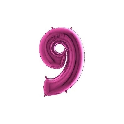 GRABO fóliový balónek ČÍSLICE RŮŽOVÁ 9 102cm,40 nafukovací