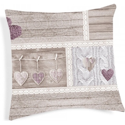 Made in Italy Shabby love fialové srdiečka Fialová 40 x 40 cm