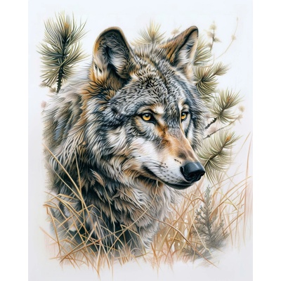 ZUTY Obrazy na stenu - VLK V LESE Rámovanie: bez rámu a bez vypnutia plátna, Rozmer: 40x50 cm