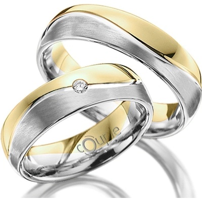VARADERO snubní prsteny kombinace bílé žluté zlato mat C 5 WN 4 B-M Z – Zboží Dáma
