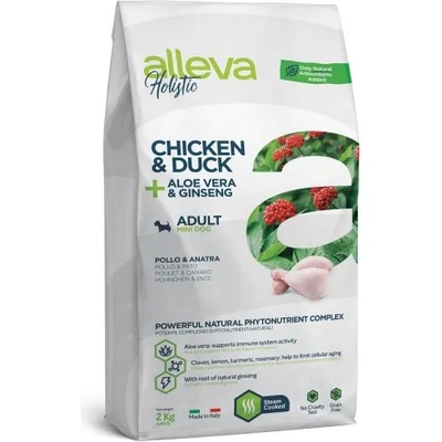 DIUSAPET Alleva® holistic (adult mini) chicken & duck + aloe vera & ginseng - пълноценна храна за пораснали кучета над една година, от дребни и мини породи, Италия - 2 кг 2295