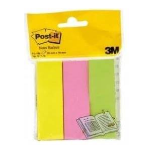 Post-it Adhesive post-it neon tags 100 cards 3 blocks 680-8 26 x 76 mm