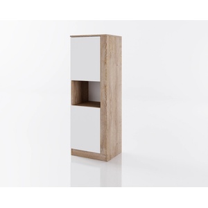 Bogdan Furniture G Колонен шкаф Мебели Богдан модел Clasic lux 911, Бяло гладко с Дъб суров К105