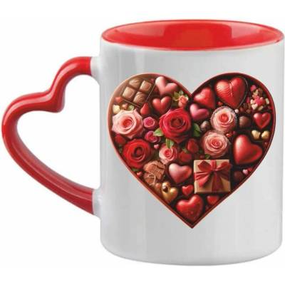 ON DESIGN Hrnek s uchem ve tvaru srdce s motivem VALENTÝN 2