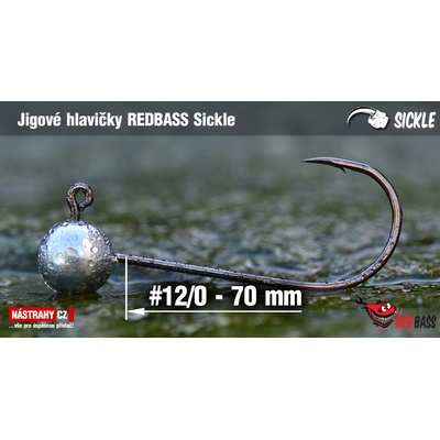 NASTRAHY.cz Jigová hlavička REDBASS Sickle #12/0 70 mm 80 g 2 ks