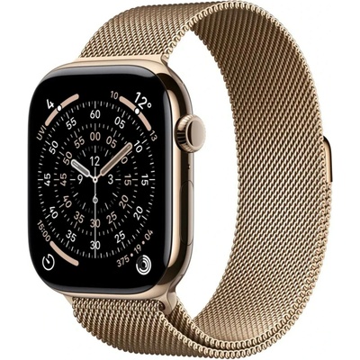 Apple Watch Series 11 Cellular 46 mm Zlatý titán so zlatým milánskym ťahom S/M MFD74WF/A