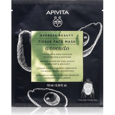 Apivita Express Beauty Avocado plátienková maska na upokojenie pleti 10 ml
