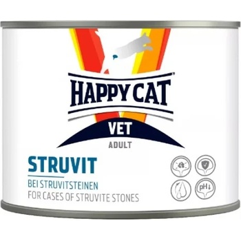 Image 1 of Happy Cat VET Diet Struvit, консерва за котки, Специална диета за разтваряне и предотвратяване на струвитни камъни - 200 гр, Германия 70709