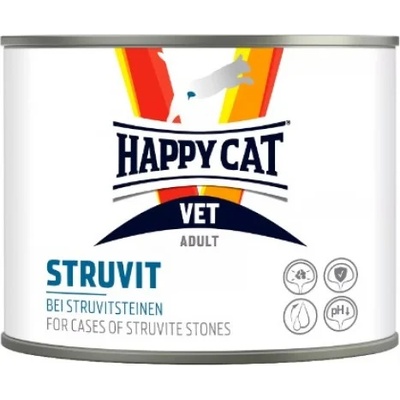 Happy Cat VET Diet Struvit, консерва за котки, Специална диета за разтваряне и предотвратяване на струвитни камъни - 200 гр, Германия 70709