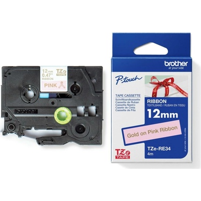 Brother TZe-RE34 růžová / zlatá 12 mm 4 m TZERE34