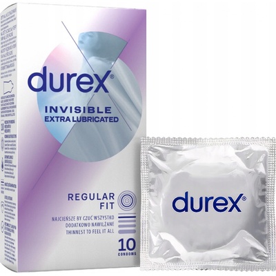 Kondomy Durex Invisible dodatečně vlhčené 10 ks