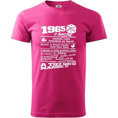 1965 v kocke klasické pánske tričko purpurové