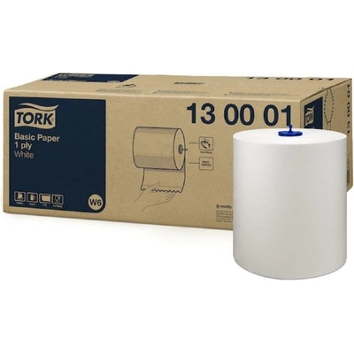 TORK Basic W6 jednovrstvové biele návin 250 m 6 ks