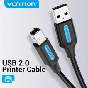 Vention КАБЕЛ USB-A 2.0/M - USB-B/M, 0, 5 м, (PVC, черен, кабел за принтер, кабел за принтер), Vention