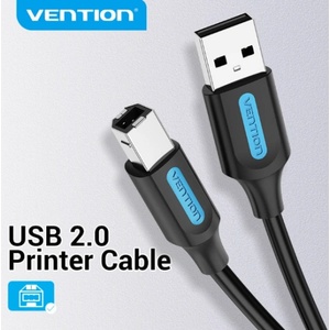 Vention КАБЕЛ USB-A 2.0/M - USB-B/M, 0, 5 м, (PVC, черен, кабел за принтер, кабел за принтер), Vention