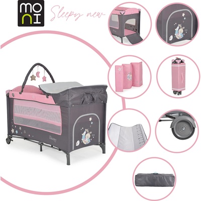 Moni Детска кошара Sleepy розов (3800146248598)