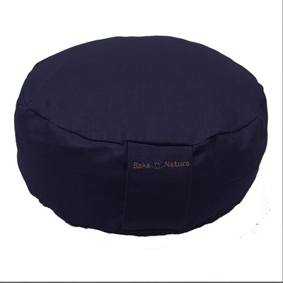 Baka Nature meditačný vankúš D34cm x 13 cm ľan indigo modrá