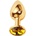 Sensual Метално дилдо Butt Plug "GOLD CRYSTAL YELLOW" 9 см. Размер - L