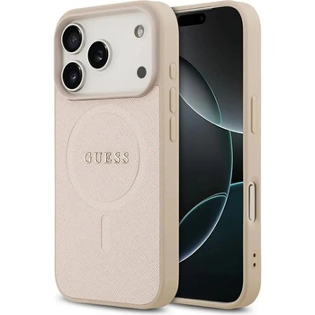GUESS Калъф Guess Saffiano Classic Logo MagSafe за iPhone 17 Pro - розов