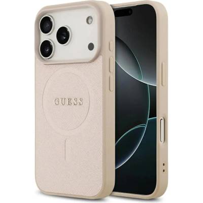 GUESS Калъф Guess Saffiano Classic Logo MagSafe за iPhone 17 Pro - розов
