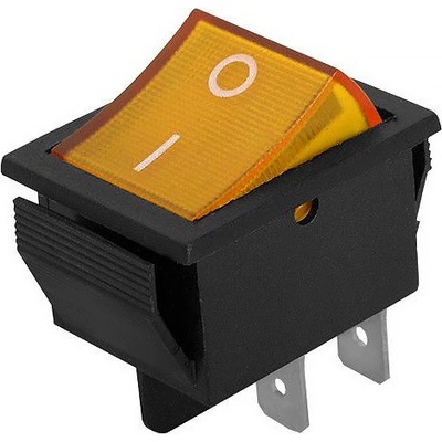 Vypínač kolébkový 12V/20A ON-OFF žlutý MK621 (30x22mm) – Sleviste.cz