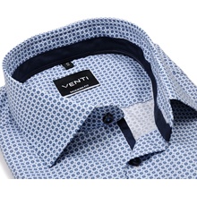 Venti Modern Fit košile s modrými kolečky, tmavomodrým vnitřním límcem a manžetou