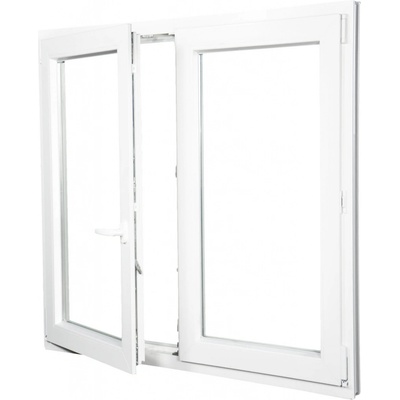 Aluplast Plastové okno dvoukřídlé bílé 1000 x 1100 mm Levé, Dvojsklo Ug= 1,1