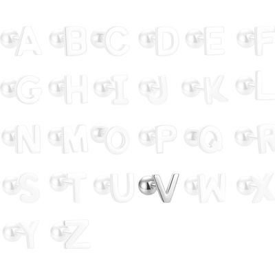 Majya stříbrné náušnice PÍSMENO V 10415