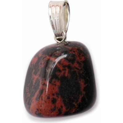 Nefertitis Obsidián mahagon tamblovaný přívěsek NF23258