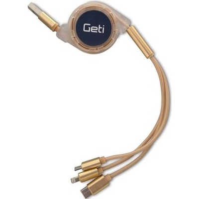 Geti GCU 05 USB 3v1 samonavíjecí, zlatý