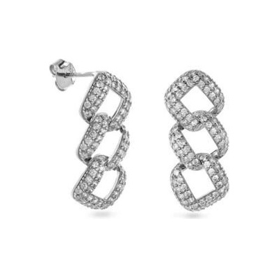 Again Jewelry Visací stříbrné náušnice s kubickými zirkony AJNS0058