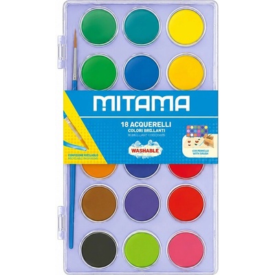 Mitamta vodové barvy 18 barev 2,9 cm fialová
