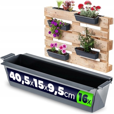 Kadax Květináč plast šedý 40,5 x 15 x 9,5 cm