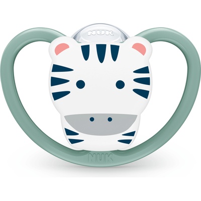 Nuk Силиконова залъгалка Nuk - Space, 18-36 месеца + кутийка (10739479-Зебра)
