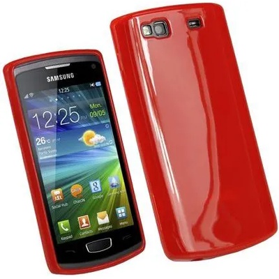Samsung S8600 Wave 3 Силиконов Калъф Червен + Протектор