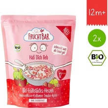 FruchtBar BIO Cereálie srdíčka s jahodami hroznovým vínem a jablkem 2x125g