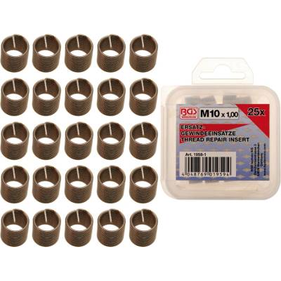 BGS technic 1958-1 BGS , Sada náhradních závitových vložek M10 x 1,0 mm 25dílná