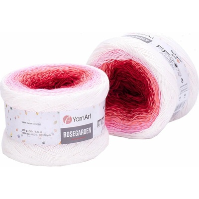 Rose Garden 304 Red White Плетива прежда (Rose Garden 304)