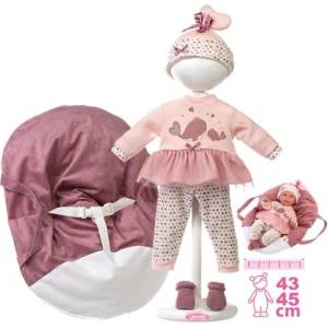 Llorens M740-14 дрехи за кукла бебе NEW BORN размери 40-42 см с носилка за ръка (4-M740-14)