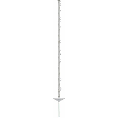 Fencee Plastový stĺpik pre elektrický ohradník, dĺžka 125 cm, 9 očiek, biely